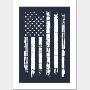 USA FLAG DISTRESSED GRUNGE Posters and Art